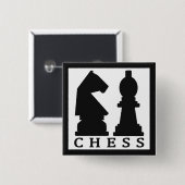 CHESS-toets Vierkante Button 5,1 Cm (Voorkant /achterkant)