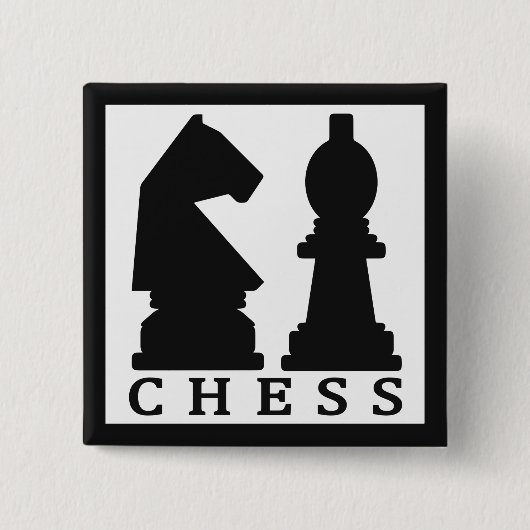 CHESS-toets Vierkante Button 5,1 Cm (Voorkant)