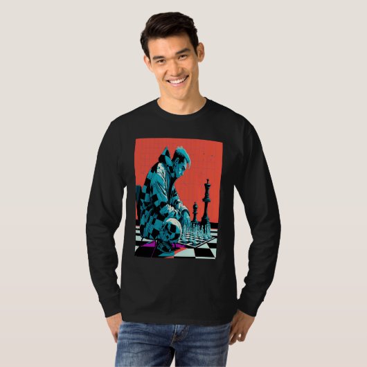 Chess Tournament Fans Retro Pop Chess Player  1 T-shirt (Voorkant volledig)