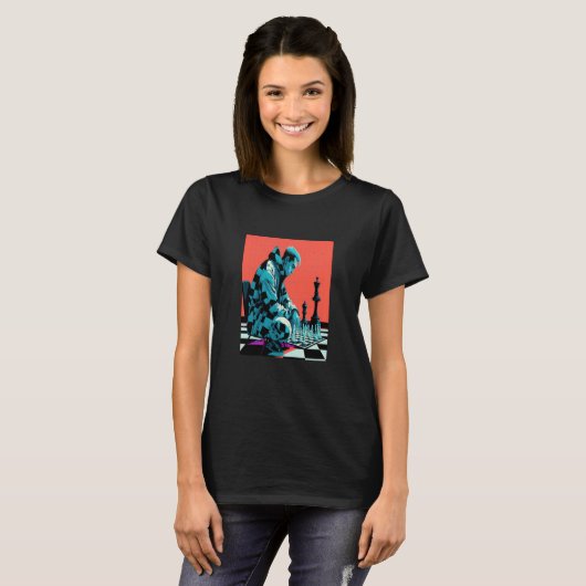 Chess Tournament Fans Retro Pop Chess Player  1 T-shirt (Voorkant volledig)