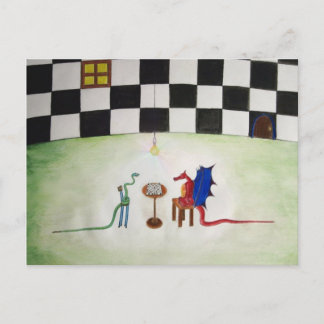 Chess tussen Dragon en Snake Briefkaart