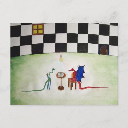 Chess tussen Dragon en Snake Briefkaart (Voorkant)
