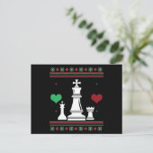Chess Ugly Christmas Sweater Xmas Briefkaart (Staand voorkant)