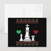 Chess Ugly Christmas Sweater Xmas Briefkaart (Voorkant / Achterkant)