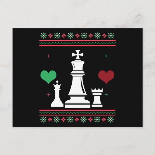 Chess Ugly Christmas Sweater Xmas Briefkaart (Voorkant)