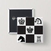 Chess Vierkante Button 5,1 Cm (Voorkant /achterkant)