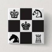 Chess Vierkante Button 5,1 Cm (Voorkant)