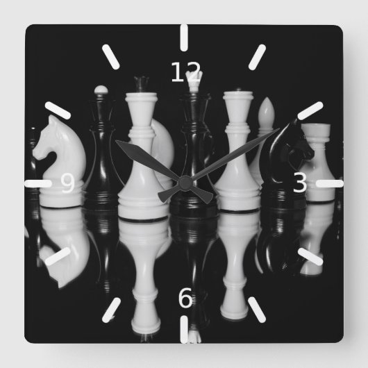 Chess Vierkante Klok (Voorkant)