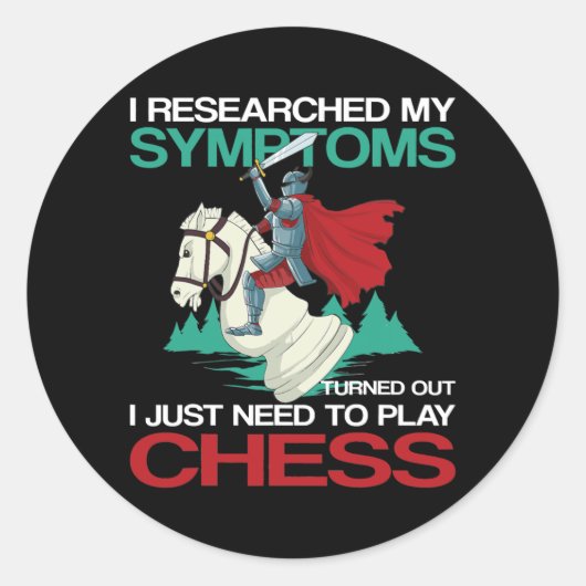 Chess voor mannen Funny Chess Player Checkmate Ronde Sticker (Voorkant)