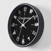 Chess Wall Klock - op zwart (Hoek)