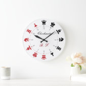 Chess Wall Klock Red en Black Grote Klok (Huis)