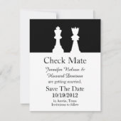 Chess Wedding Save the Date Announounding Kaart (Voorkant)