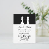 Chess Wedding Save the Date Announounding Kaart (Staand voorkant)