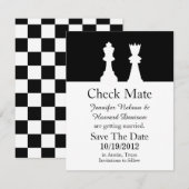 Chess Wedding Save the Date Announounding Kaart (Voorkant / Achterkant)