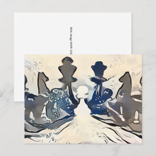 Chess winter Briefkaart (Voorkant / Achterkant)
