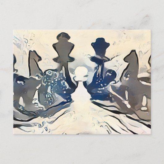 Chess winter Briefkaart (Voorkant)