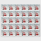 Chess Winter Snow Santa Merry Kerstmis Cadeaupapier (Vlak)
