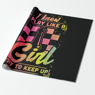 Chess Women Queen Chessfield Team speelt als een m Cadeaupapier