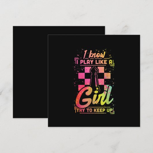 Chess Women Queen Chessfield Team speelt als een m Kaart (Voorkant / Achterkant)