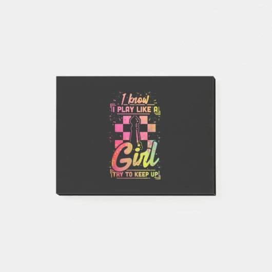 Chess Women Queen Chessfield Team speelt als een m Post-it® Notes (Voorkant)