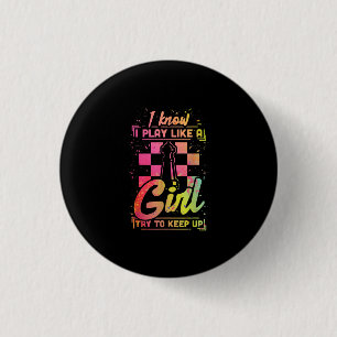 Chess Women Queen Chessfield Team speelt als een m Ronde Button 3,2 Cm