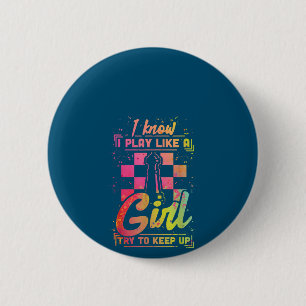 Chess Women Queen Chessfield Team speelt als een m Ronde Button 5,7 Cm