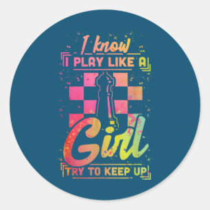 Chess Women Queen Chessfield Team speelt als een m Ronde Sticker