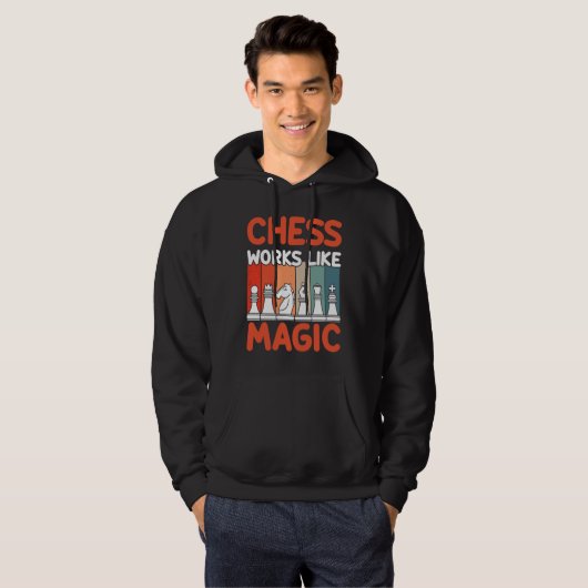 Chess Works Like Magic I Chess Player I Chess Hoodie (Voorkant volledig)