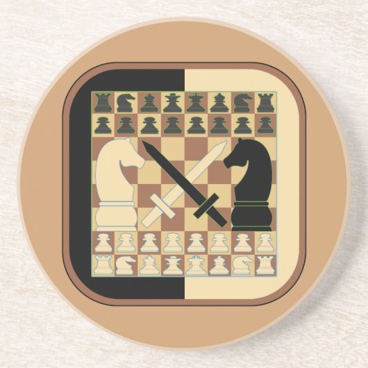 CHESS ZANDSTEEN ONDERZETTER (Voorkant)