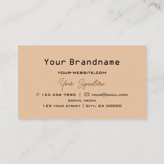 Chessboard Beige en Brown met Monogram Modern Visitekaartje (Achterkant)