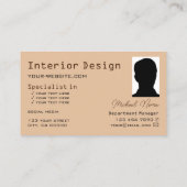 Chessboard Beige en Brown Modern met Photo Cool Visitekaartje (Achterkant)