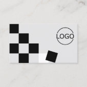 Chessboard Black Light Grey met Logo en foto Visitekaartje (Voorkant)