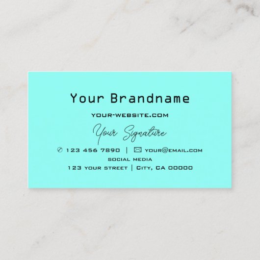 Chessboard Black White, Blauwgroen met Monogram Mo Visitekaartje (Achterkant)