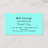 Chessboard Black White Modern Blauwgroen Professio Visitekaartje (Achterkant)