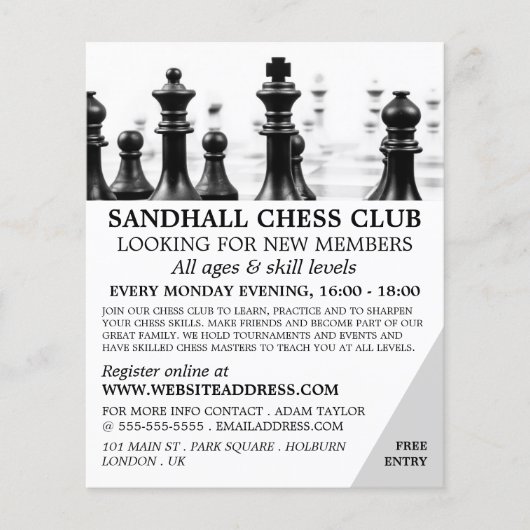 Chessboard, Chess Club Adverteren Flyer (Voorkant)