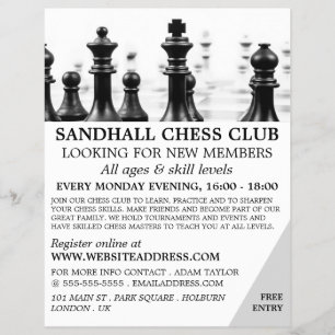Chessboard, Chess Club Adverteren Flyer