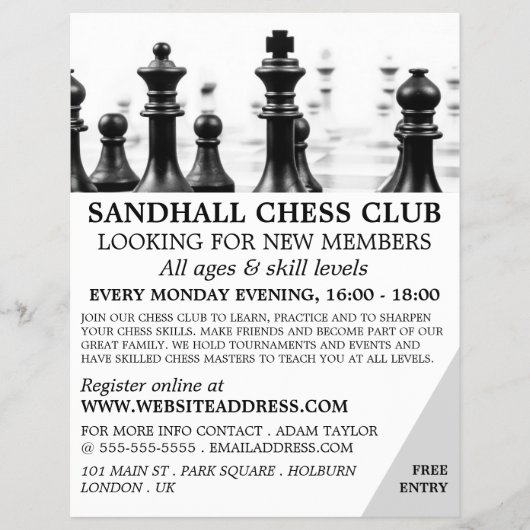 Chessboard, Chess Club Adverteren Flyer (Voorkant)