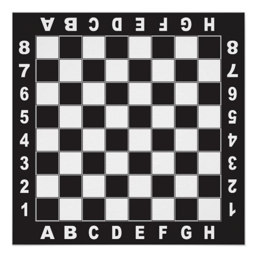 chessboard chess tafel wedstrijd perfect poster (Voorkant)