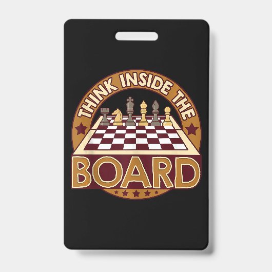 ChessBoard Citate Chess Player Thinking Game Board Badge (Voorzijde)