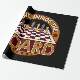 ChessBoard Citate Chess Player Thinking Game Board Cadeaupapier