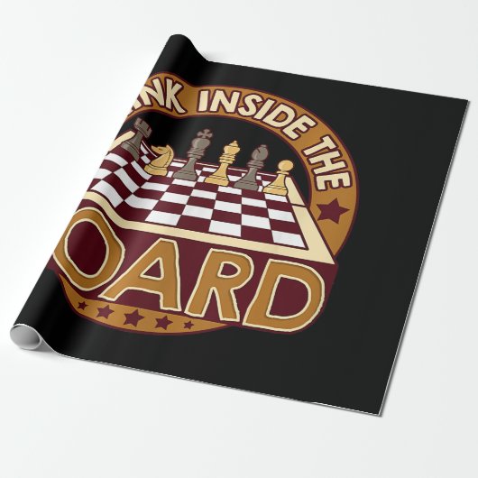 ChessBoard Citate Chess Player Thinking Game Board Cadeaupapier (Uitgerold)