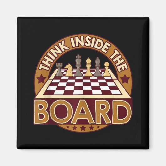 ChessBoard Citate Chess Player Thinking Game Board Magneet (Voorkant)