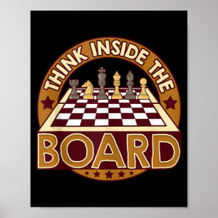 ChessBoard Citate Chess Player Thinking Game Board Poster