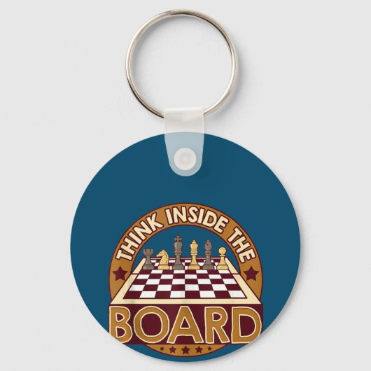 ChessBoard Citate Chess Player Thinking Game Board Sleutelhanger (Voorkant)