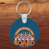 ChessBoard Citate Chess Player Thinking Game Board Sleutelhanger (Voorkant)