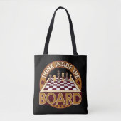 ChessBoard Citate Chess Player Thinking Game Board Tote Bag (Voorkant)