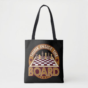 ChessBoard Citate Chess Player Thinking Game Board Tote Bag