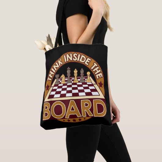 ChessBoard Citate Chess Player Thinking Game Board Tote Bag (Dichtbij)