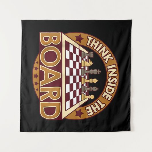 ChessBoard Citate Chess Player Thinking Game Board Wandkleed (Voorkant (horizontaal))