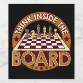 ChessBoard Citate Chess Player Thinking Game Board Wijn Etiket (Enkel label)